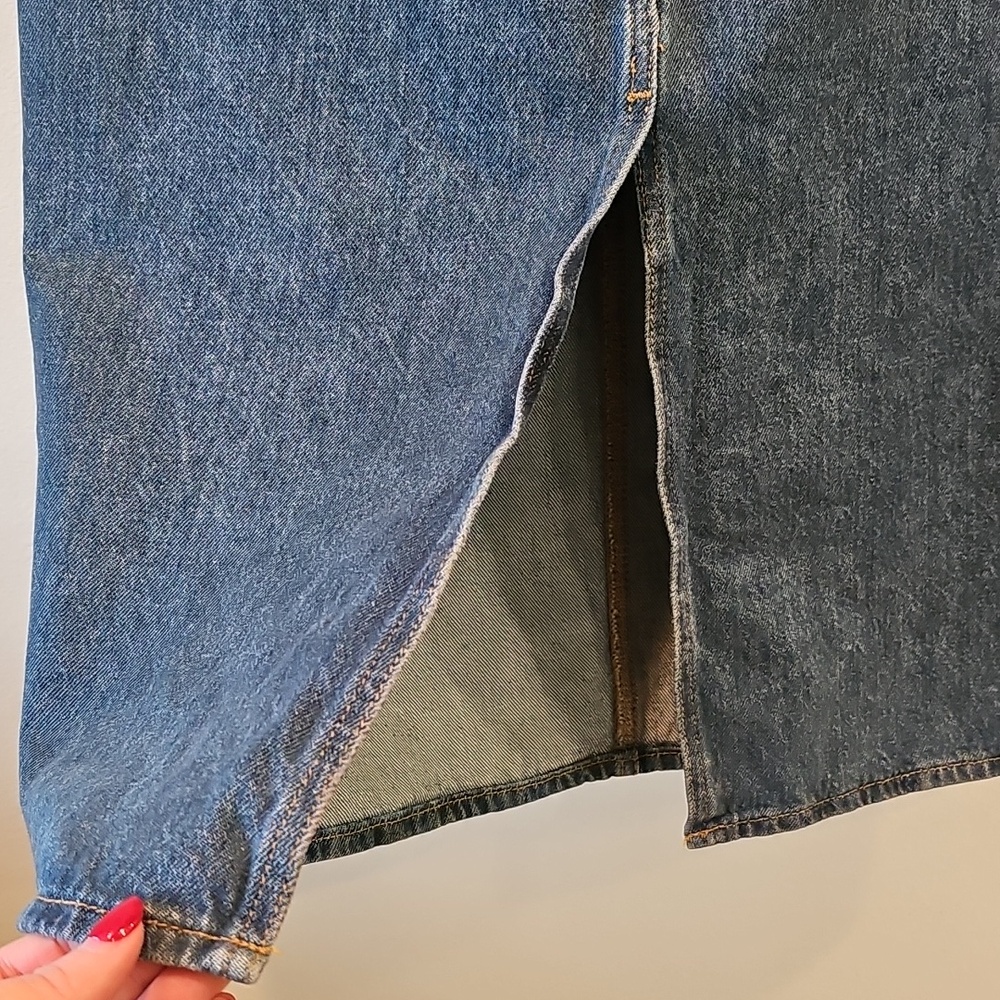 Levi's Blue Denim Straight Midi Skirt - Picture 5 of 10